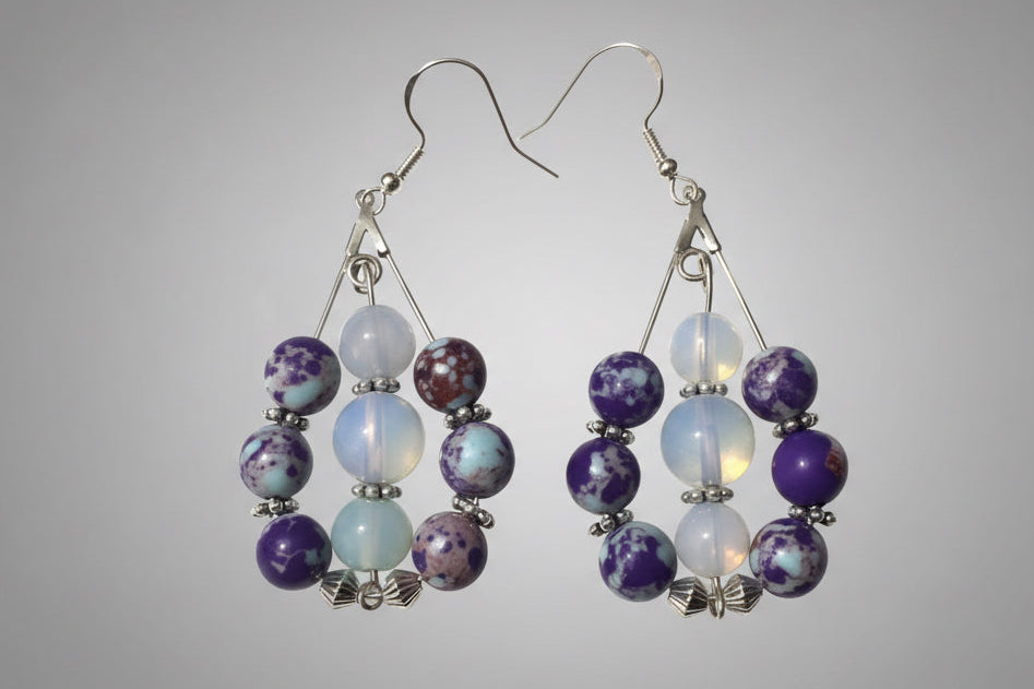 Imperial Jasper and Opalite Teardrop Earrings